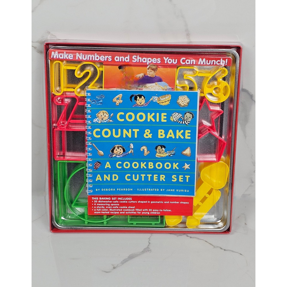 Vintage Cookie Count & Bake Cookbook & Cutter Set Debora Pearson 1996 New Sealed